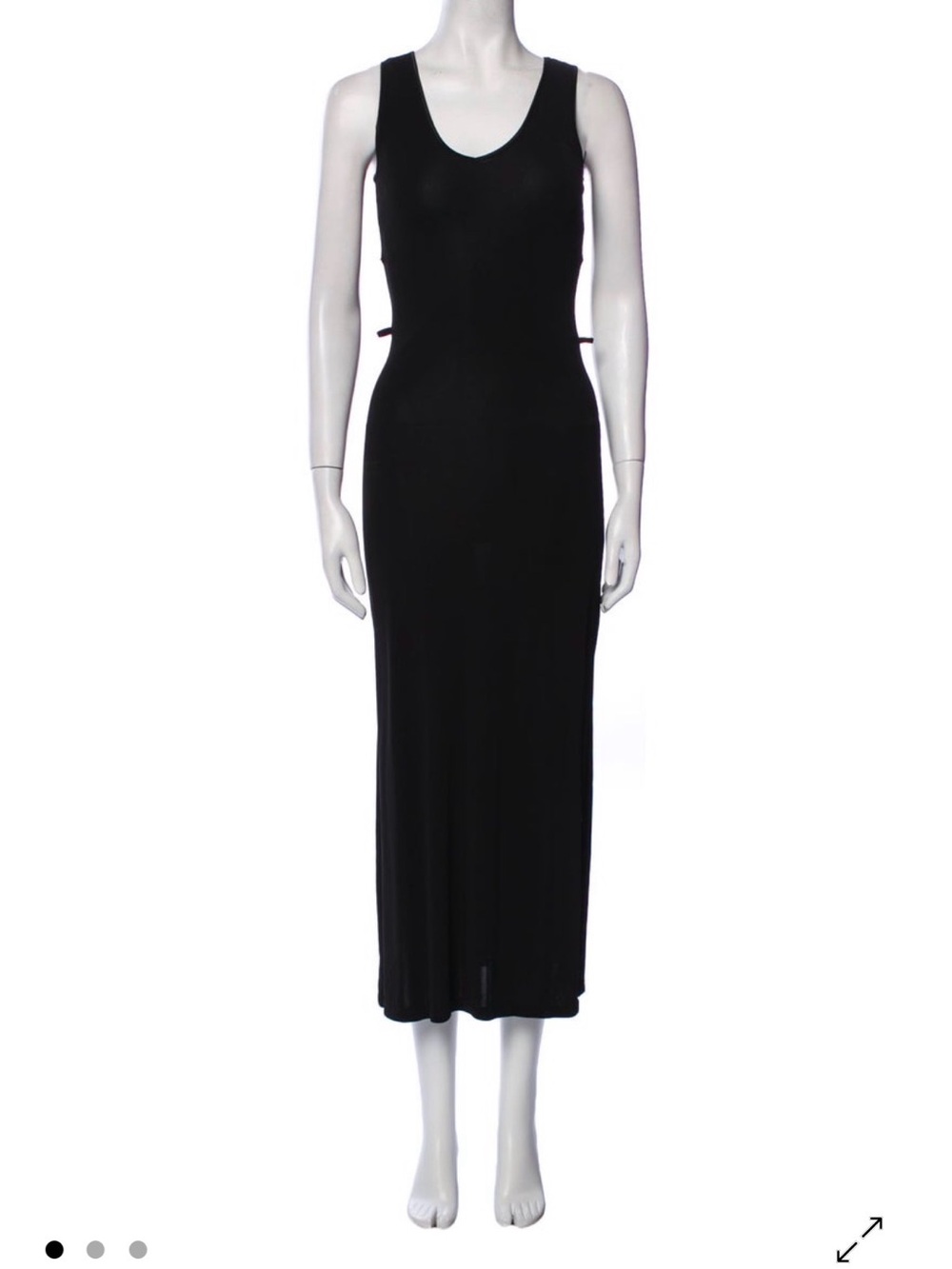 Mary McFadden Black Scoop Neck Maxi Dress